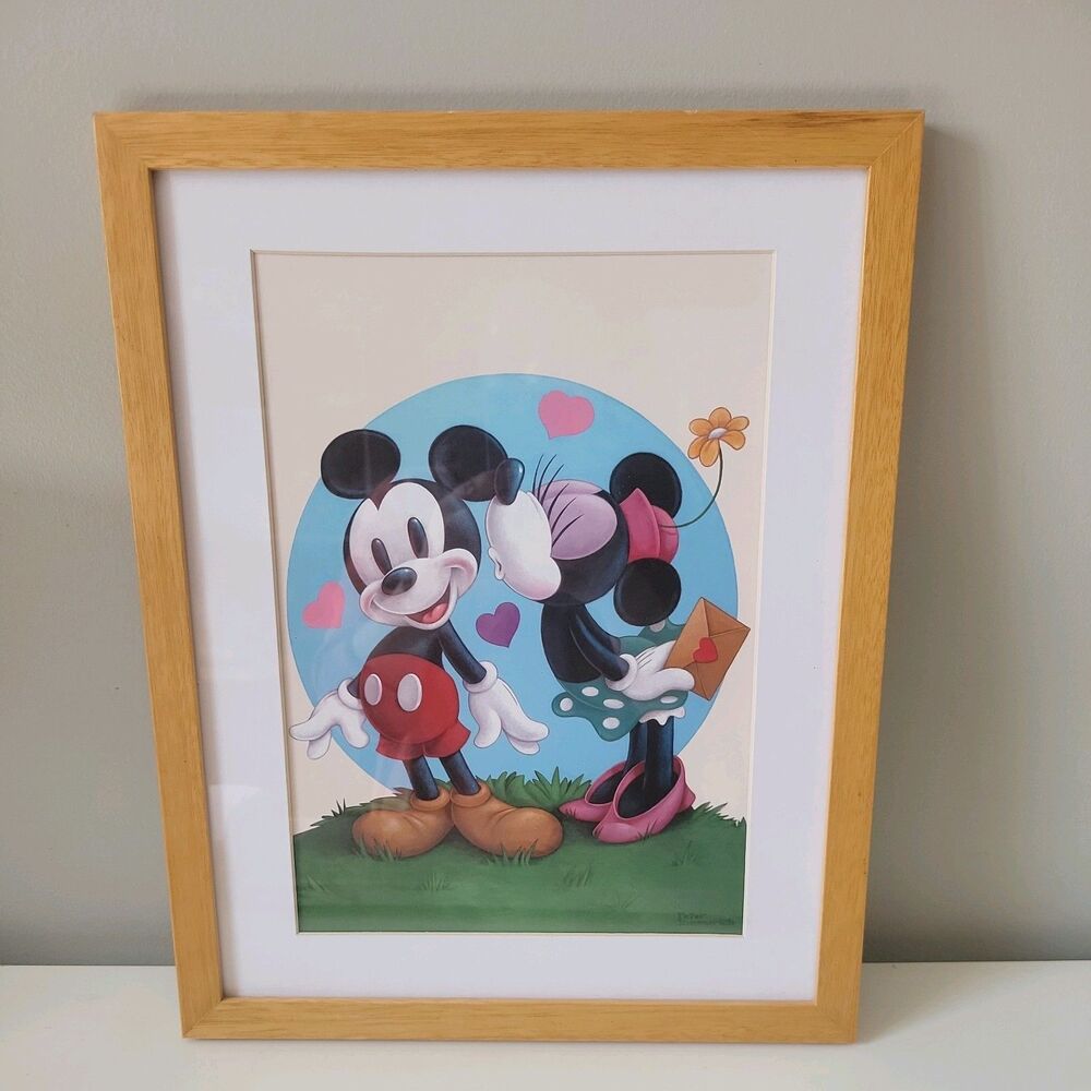 Disney "True Love" Framed Lithograph Peter Emmerich Mickey Minnie Mouse 76377
